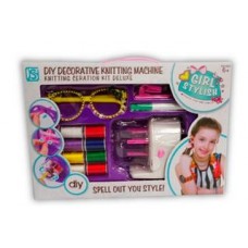 Set Con Maquina De Tejer Con Bobina De Hilos Anteojos En Caj