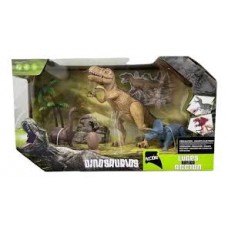 Set De Dinosaurios Con T-rex Chico   Luz Y Sonido (b/6)