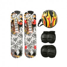 Skate C/rodilleras Coderas Y Casco 79x20cm