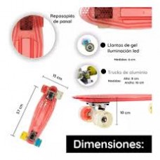 Skate Transparente Ruedas De Silicona
