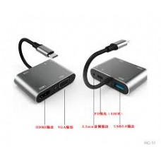 Hub Tipo C Seisa Hc-11 Hdmi/vga/usb