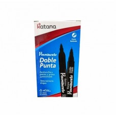 Marcador Permanente Doble Punta  Azul Katana