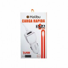 Cargador De Auto 3.1a Malibu Micro Usb M404