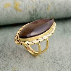Anillo Madera Con Gema Lisa Mate