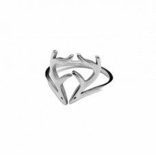 Anillo Acero Abierto Cuerno De Ciervo