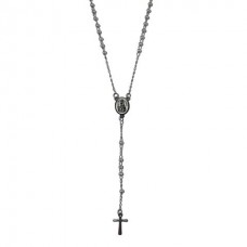 Collar Rosario Acero Con Perlitas