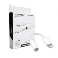 Cable Adaptador Netmak Nm-tc56 Lightning A Audio 3.5 Plug Hembra Con Chip