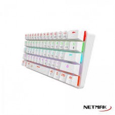 Teclado Mecanico Netmak Usb Nm-dominate Blanco Gamer Retroil 60% Switch Blue Cable Usb A Usb-c